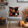 Halloween-Themed Cat & Ghost Pillowcasessuitable For Sofa Car Bedroom Decorative Cushion Cover Pillow Cover