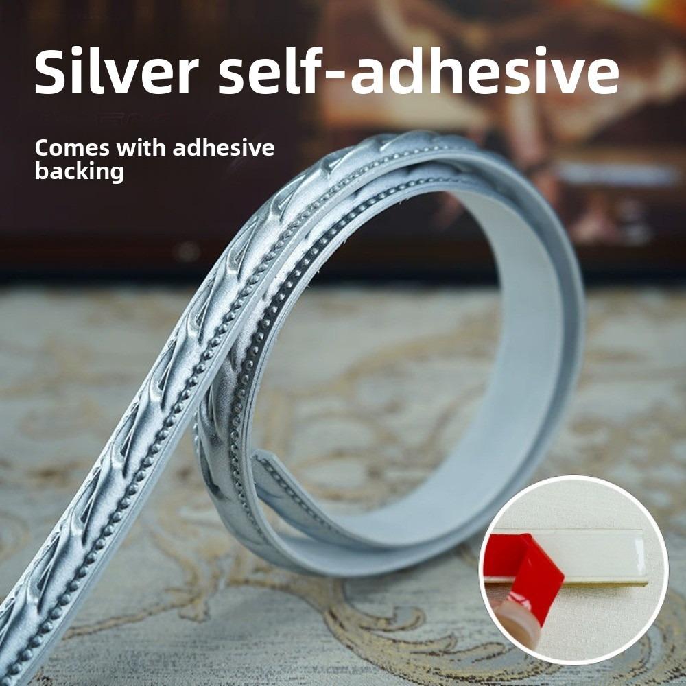 1mx12mm Wall Decorative Line Faux Embossed Self-adhesive Home Decorative Trim Waterproof 3D Ceiling Baseboard