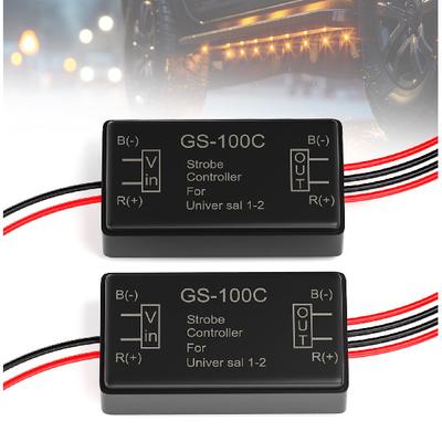 BJZ 2 Stück Blitz Strobe Controller 12V 24V GS-100C Auto Auto Blinker Modul für Heck Seiten Begrenzungs Oberste LED Lichter Brems Stopp Warnung Gitter Stoßfänger