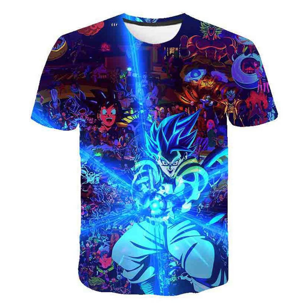 Children's Dragon Ball Series 3D Digital Printed Boys' Casual and Comfortable Round Neck Short Sleeved T-shirt