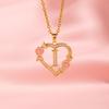 Trendy Luxury Heart and Flower Pendant Necklace for Women