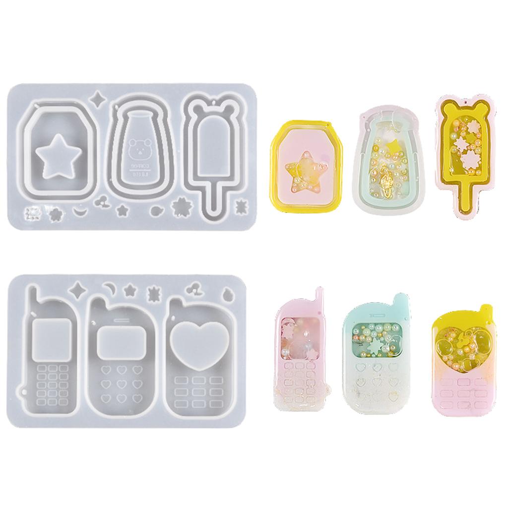 Clear Quicksand Silicone Molds Resin Casting Shaker Mold Resin Epoxy Mold for DIY Crafts Pendant Keychain Jewelry Making