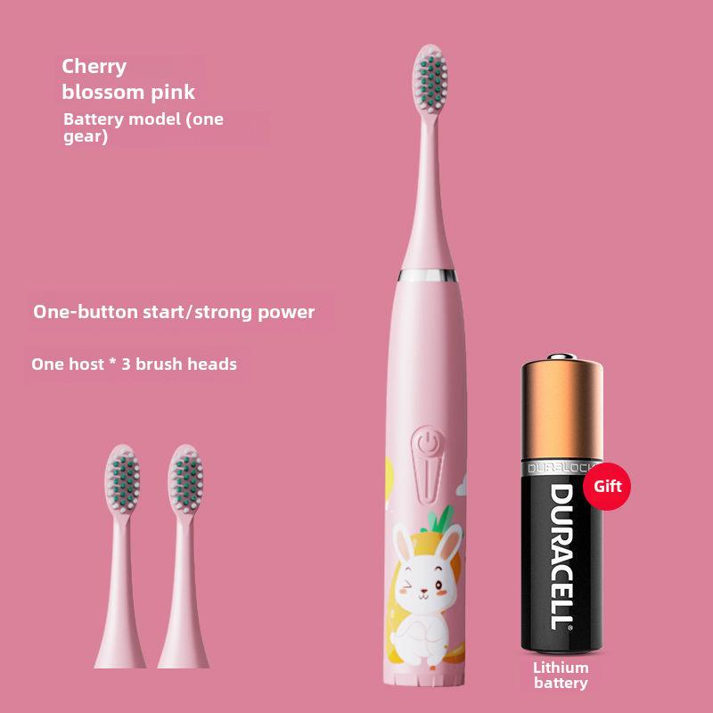 Waterproof Ultrasonic Kids' Electric Toothbrush - Cute Cartoon Design, Soft Bristles, IP7 Rated, Perfect Gift