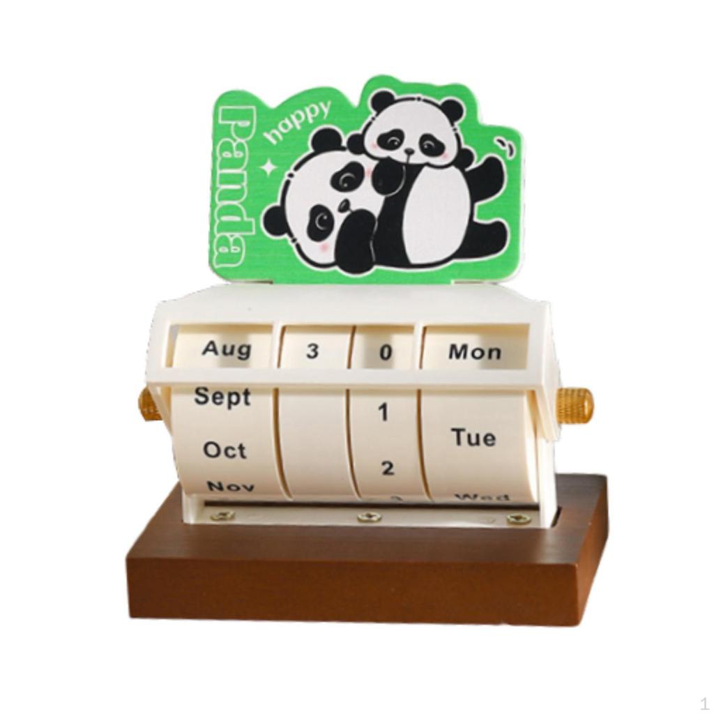 Panda Themed Rotary Desk Calendar for Home And Office Use