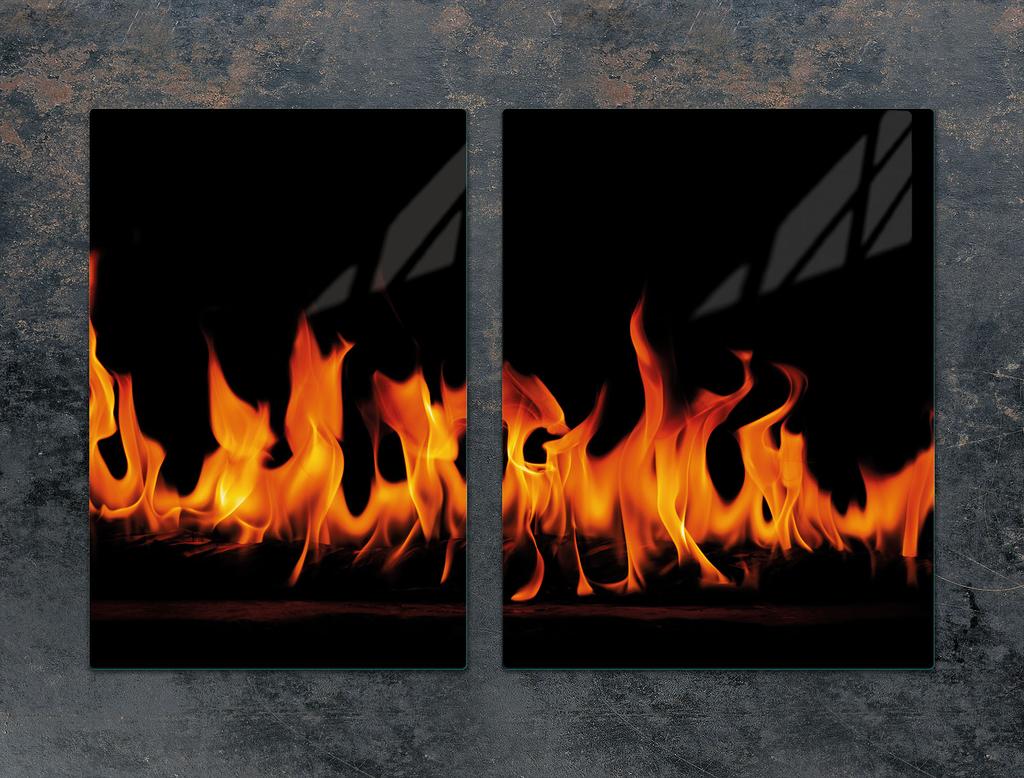 TABLA PROTECTORA DE CRISTAL 75x52 FUEGO