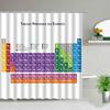 Periodic Table Of Elements Shower Curtain In The Bathroom Decor Chemical Form Digital Print Waterproof Cloth Curtains With Hooks