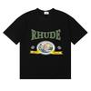 50167 Men Women Vintage Monte Carlo Graphic Print Boxy Oversized Cotton Tee 100% Cotton T-shirt