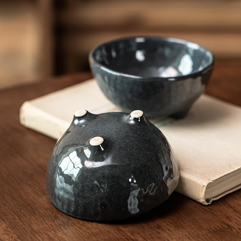 Special Three-Legged Bowl Retro Rice Bowl Household Bowl Ceramic Bowl Small Bowl Japanese Cold Dish Bowl Tableware Taste Plate