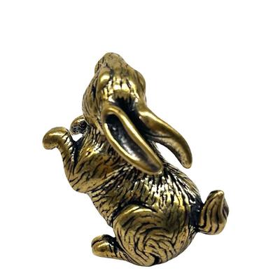 Lapin du Zodiaque Lapin du Zodiaque Figurines Mini Lapin Vintage Ornement Cuivre Massif Bureau