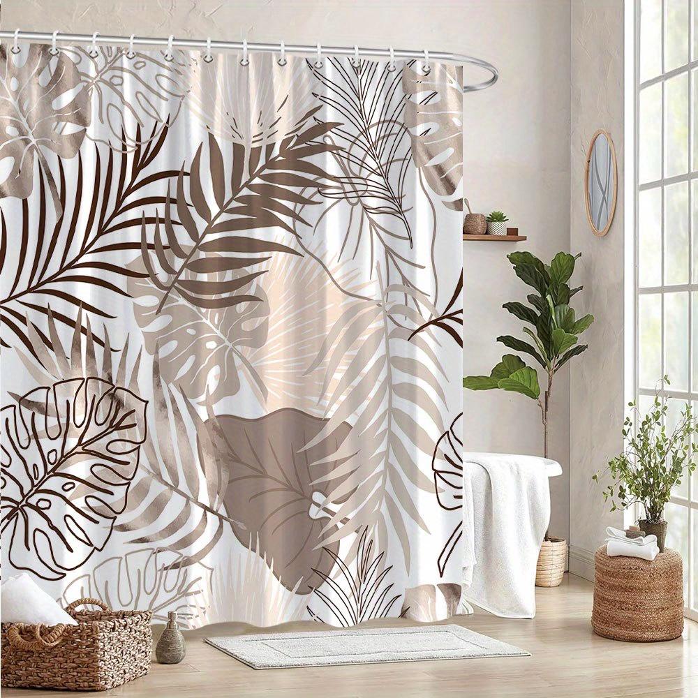 

Watercolor Monstera Palm Illustration Shower Curtain 1Pc With 12 Hooks For Bathroom Home Decor Polyester 70.8X70.8 Inch W60H190(CM)-1 Pcs