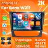 Android 14 Carplay Auto For Benz W211 Car Radio Player Multimedia Stereo Navigation 4G+WIFI Head Unit DVD AI Voice 360 Camera BT
