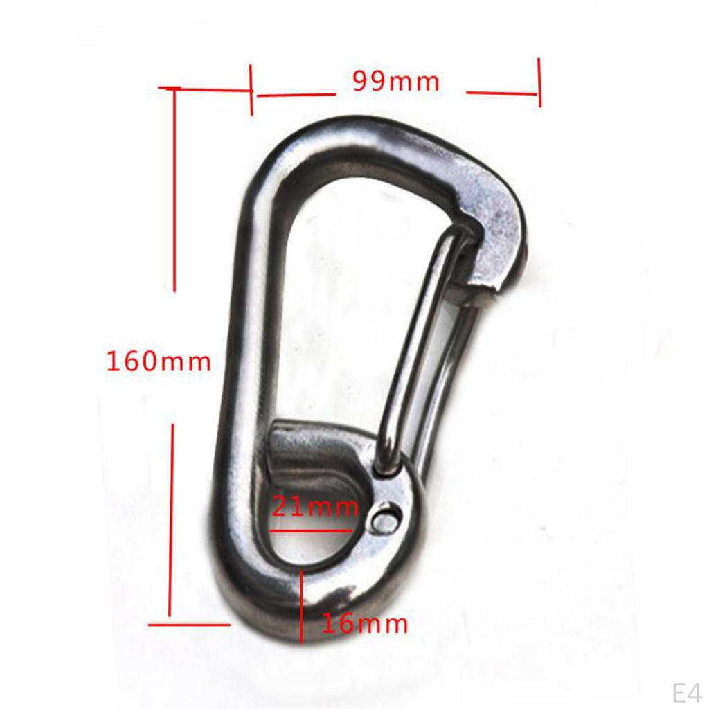 304 Stainless Steel Spring Snap Link Hook Clip Carabiner Keychain Keyring For Camping, Fishing,