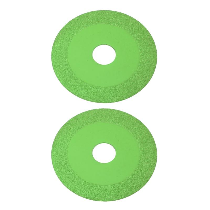 2 Pcs Glass Cutting Disc 22mm ID 100mm OD 15mm Sand Width 1mm Thick Diamond Saw Blade For Tile Crystal Wine Bottle Green