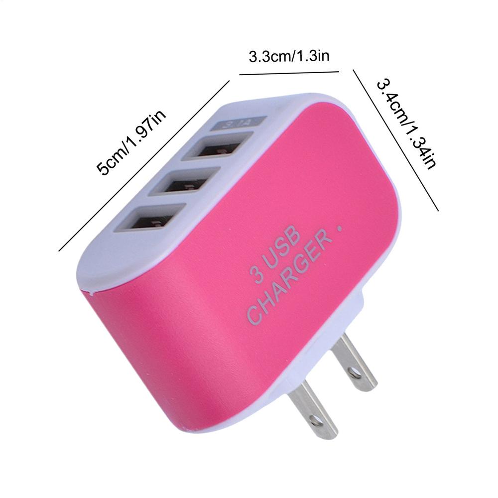 

3 USB Ports Multifunctional Charging Head 5V 1A USB Charging Head EU/US Plug Single USB Mobile Phone Charger Head US синій