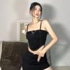 Girls Y2K Tank Tops Black Design Vest Backless Sling Tees For Women's T-shirts Sleeveless Active Club Bar Party Inner Tops Fashion Sexy Lady Tops