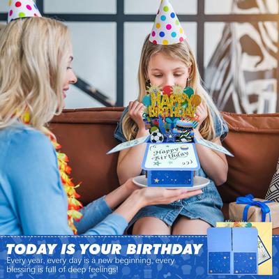Pop Up Birthday Card 3D Birthday Card with Envelopes and Note Tag Greeting Cards Gifts