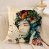 Singer JJimi HHendrix Cushion Cover Silky Short Plush Invisible Zipper Dustproof Sofa Pillow Case for Home Decor