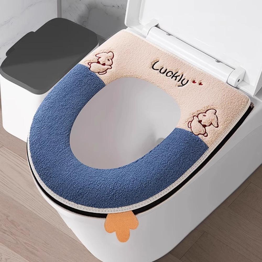 Soft Toilet Seat Cushion Zipper Design Washable Toilet Cushion Cute Closestool Mat  Daily Use