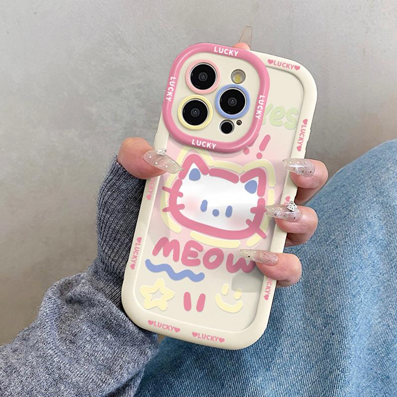 Pink Cat for IPhone17promax Phone Case for Apple 15 New 14plus Silicone for IPhone13