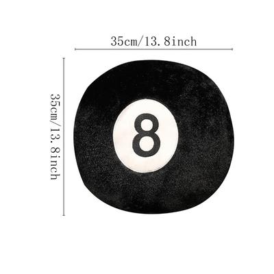 1/2/ Black 8-ball Car Cushion Pillow Soft Pillow, Cushion, Short Fleece Car Rest Lumbar Support