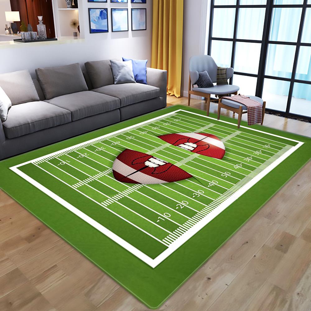 3D Printed Rugby Sports Living Room Bedroom Home Decoration Floor Mat