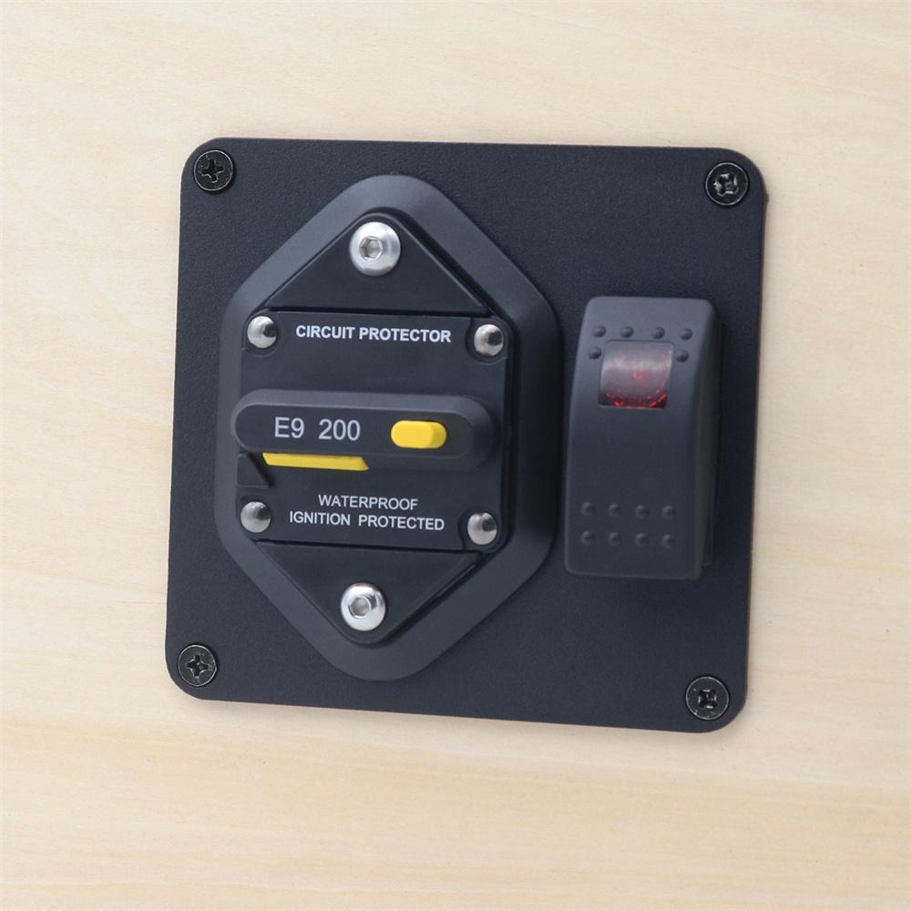 2-in-1 200A Circuit Breaker Panel + Red LED Rocker Switch ON-OFF Surface Mount