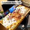 Highland Cow Theme Personalized Mouse Pad Custom Name Text Non Slip Desk Pad For Laptop Office Desktop
