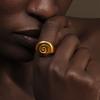 MamacitaSlay 2026 New Design Spool Spiral Texture Rings 18K Gold Plated Stainless Steel Waterproof Jewelry Women's Simple Gift