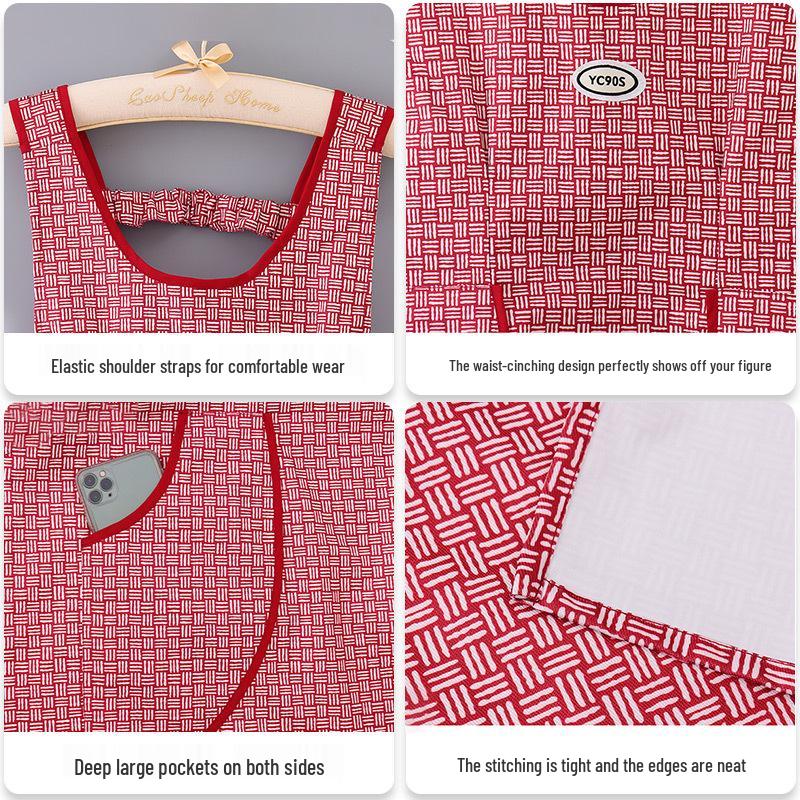 2024 Waterproof Oil-Proof Cooking Apron: Summer Thin Style, Cape Design, Large Pocket for Home Kitchen Use