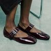 Ayakkabı Kadın Babetler Sığ Ağızlı Sonbahar Sivri Burun Loafer'lar Babetler Yeni Sonbahar Leopar Retro Elbise Ayakkabıları