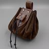 Medieval Waist Bag Antique-Finish Drawstring Pouch with Belt Loop