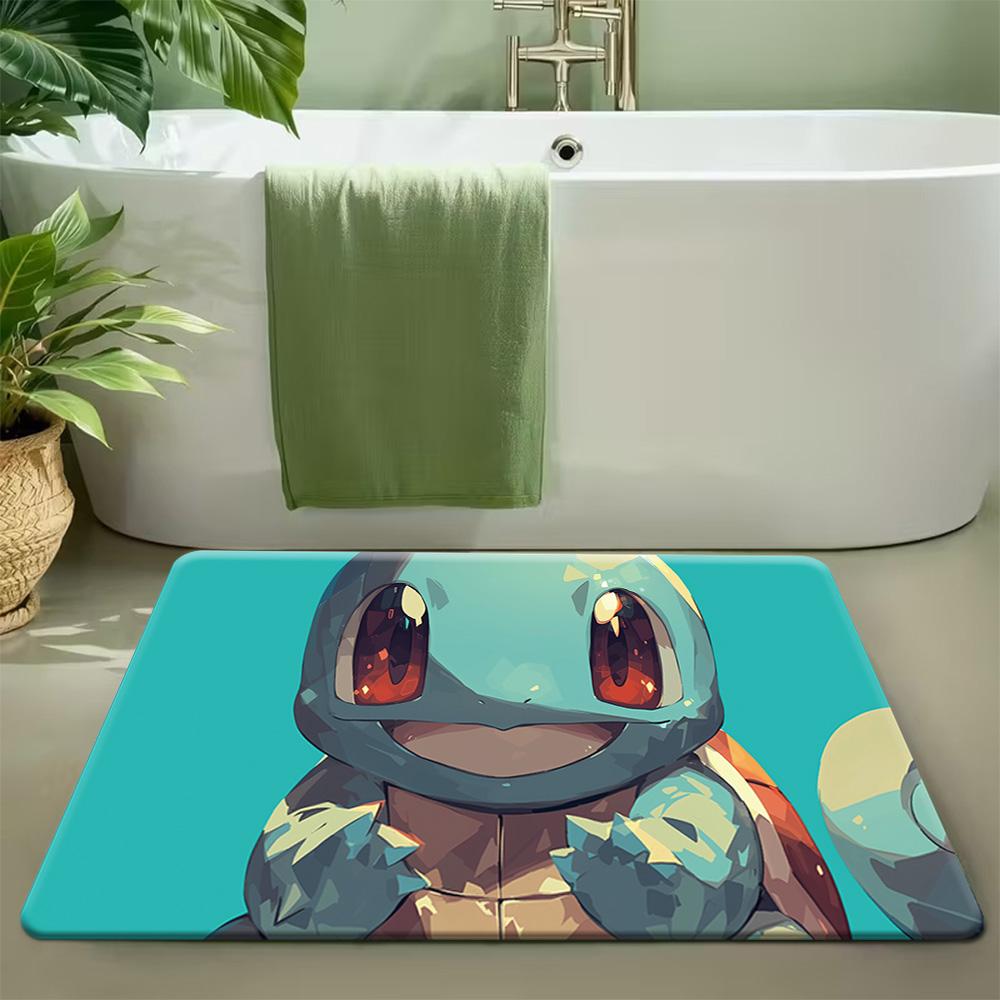 Pokemon Shiny Rayquaza Pixel Battle Print Non-slip Doormat, Soft Absorbent Floor Rug for Home Decor