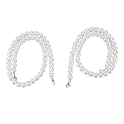 2Pcs Imitation Pearl Chains Purse Handle Strap Handbag Decoration Replacement Accessories for Women1.2meters
