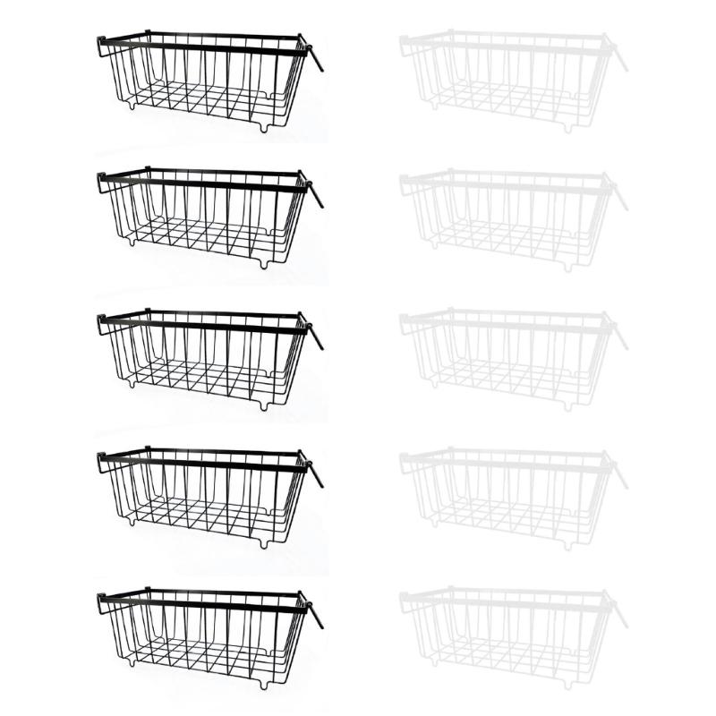 Pack of 5 Stackable Freezer Baskets Freezer Organizing Case Freezer Containers Metal Texture Suitable for Refrigerator