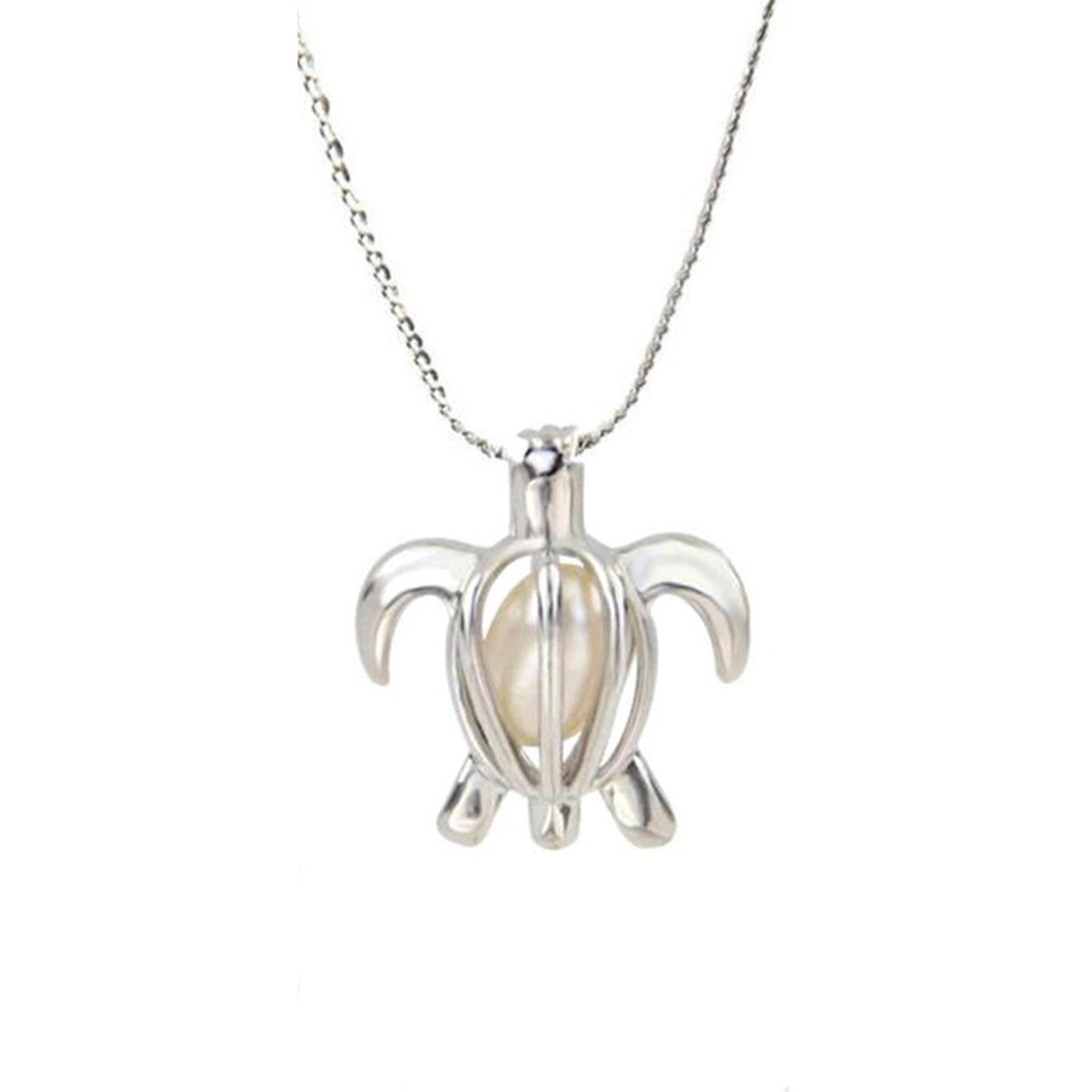 Fashion Women Sterling Silver oysters Pendant Necklace Akoya Heart Pearl Necklace 7 серебряный