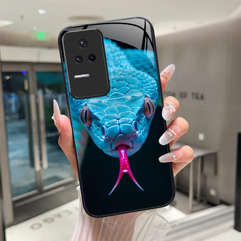 

Beautiful Flower Cute Cats Case For Xiaomi Poco F4 5G / Redmi K40S Tempered Glass Phone Case Protective Back Cover Hard Shell Poco F4