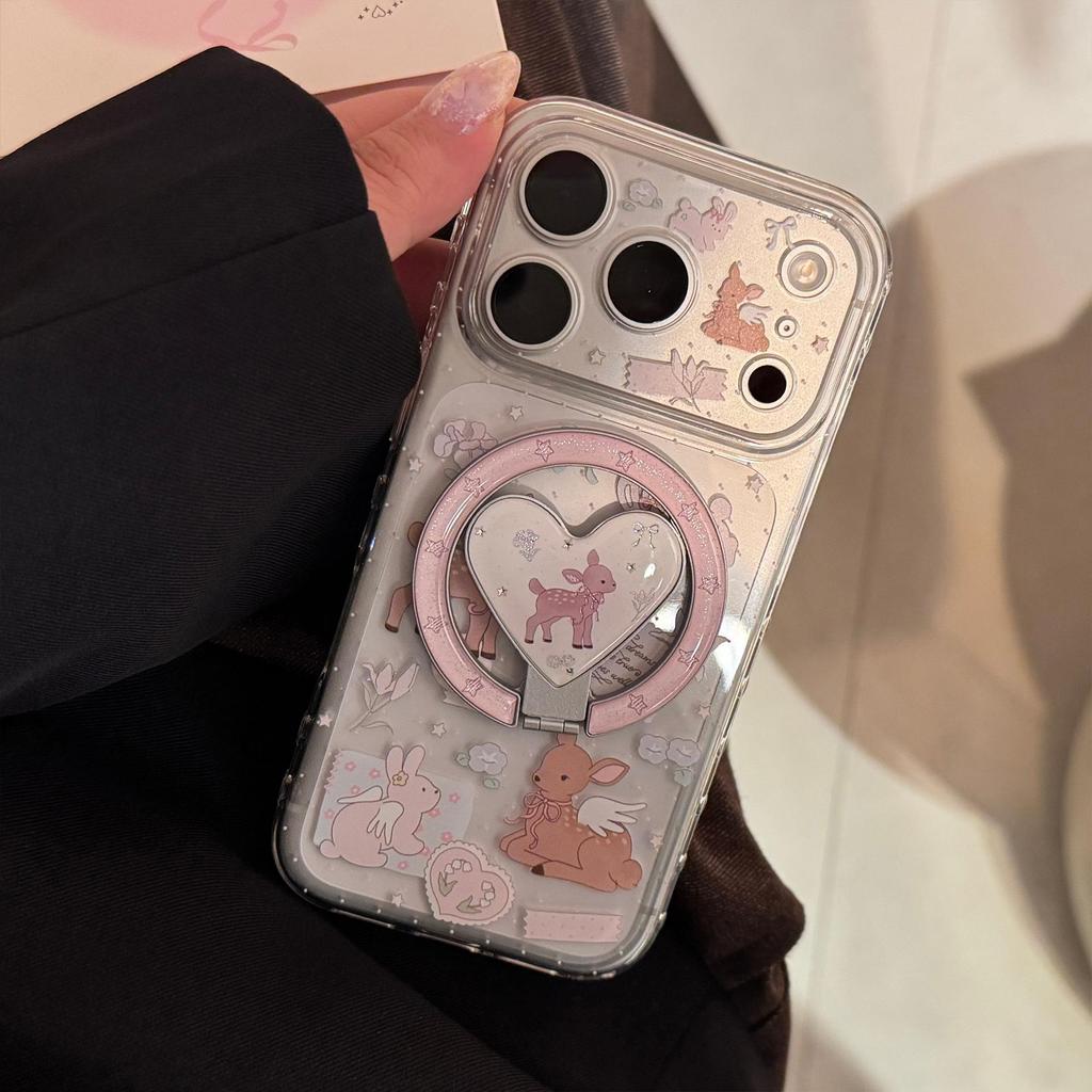 Coque de téléphone magnétique mignonne de poney pour iPhone 16, iPhone 17 et iPhone 17 Pro Max