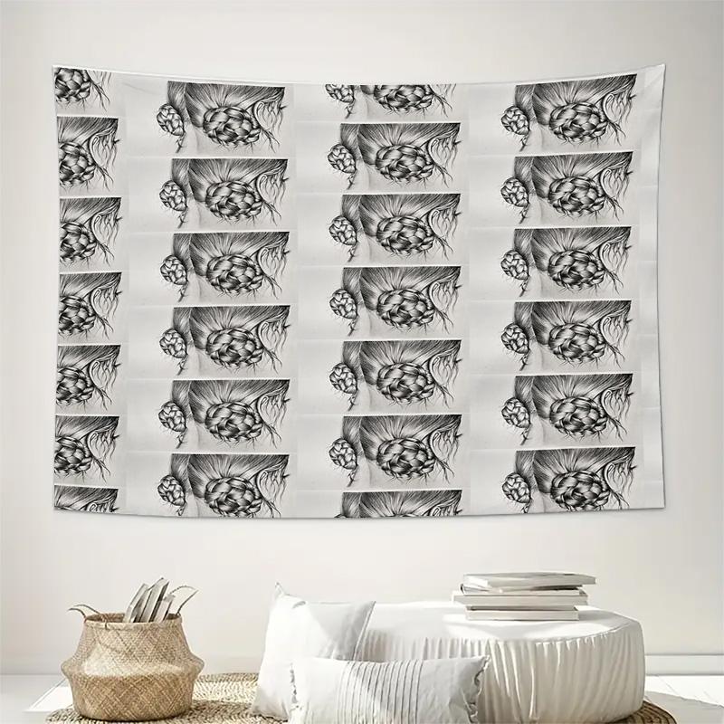 Bohemian Tapestry Wall Hanging Gothic Decor Dark Academia Aesthetic Vintage Floral Pattern Home Textile Room Divider Dorm Decor