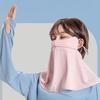 Ice Silk Sunscreen Face Guard, Full Face Sun Protection Face Protector, Neck Clavicle UV Shield with Ear Loop, for Hiking, Fishing & Outdoor