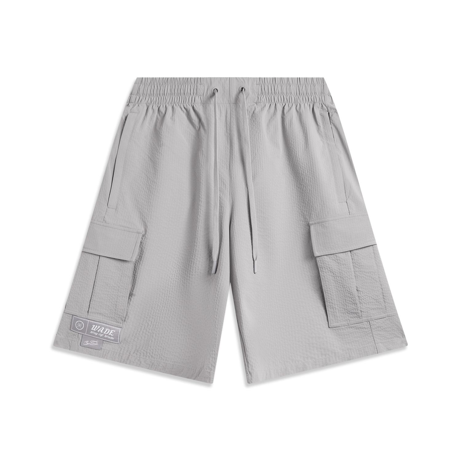 

Li Ning Basketball Series Solid Color Versatile Comfortable Simple Sports Shorts Men shorts Geological-Gray AKSV019-3 2XL