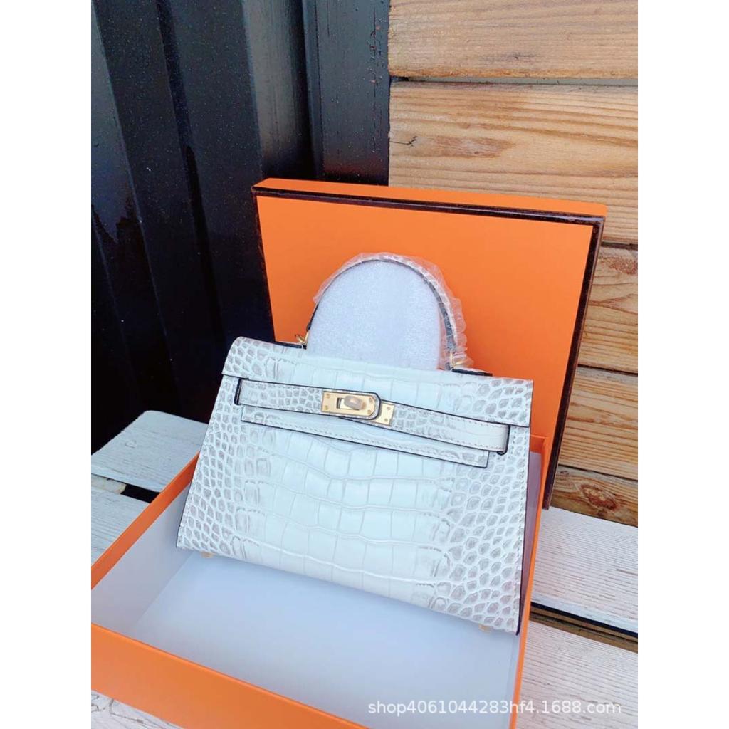 Bolsa de alta costura Himalaia segunda geração feminina couro com padrão de crocodilo bolsa de mensageiro portátil mini