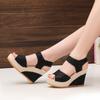 Fashion Women's Wedges Sandals 2025 Summer New Fashion Mesh Peep Toe Platform High Heel Women Sandals Sexy Party Dress Women Sandalias