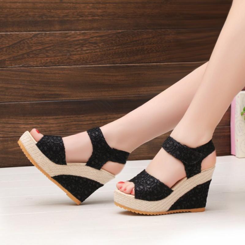Fashion Women's Wedges Sandals 2025 Summer New Fashion Mesh Peep Toe Platform High Heel Women Sandals Sexy Party Dress Women Sandalias