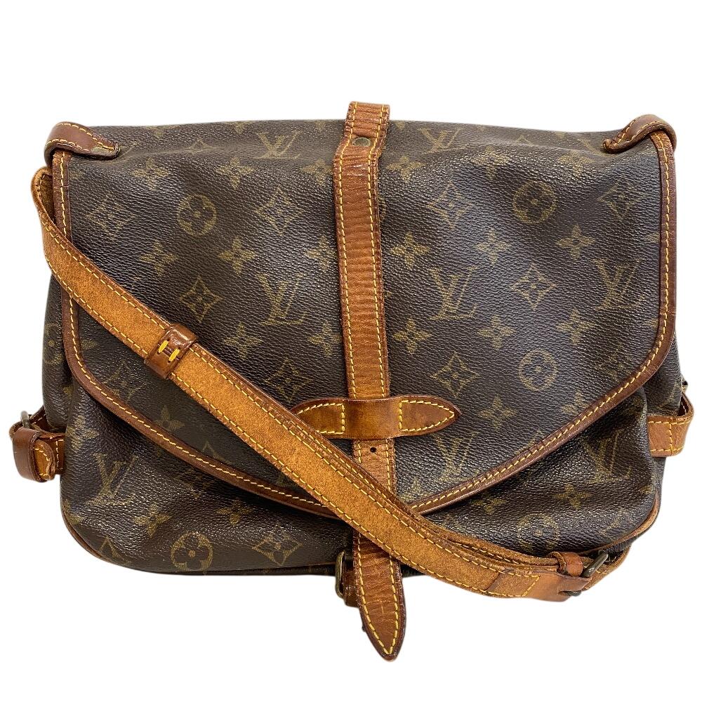 

LOUIS VUITTON M42256 Monogram leather Saumur 30 Shoulder Bag Brown leather Used