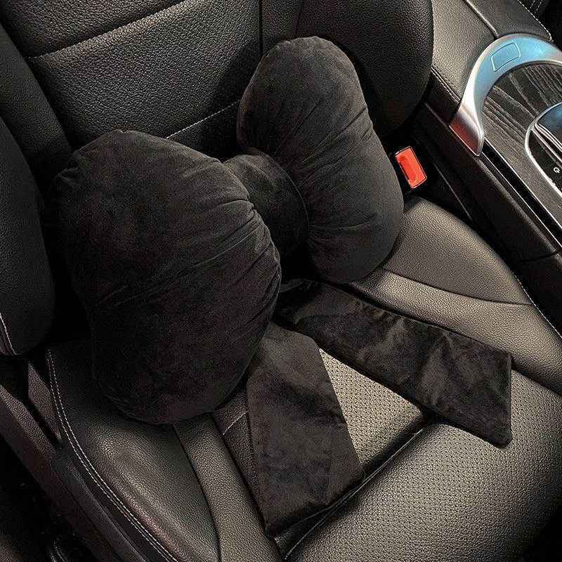 Car Headrest Bowknot Neck Support Pillow - Cervical Seat Cushion Pair