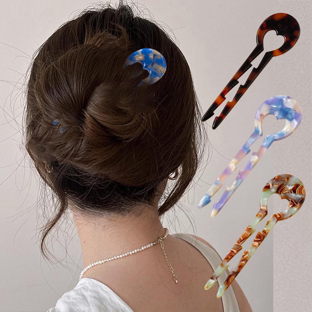 U-förmige Haarstäbchen Rutschfest Damen Essigsäure Haarnadel Pferdeschwanz Kopf Einfach Chinesische Haarspangen Modernes Haarzubehör