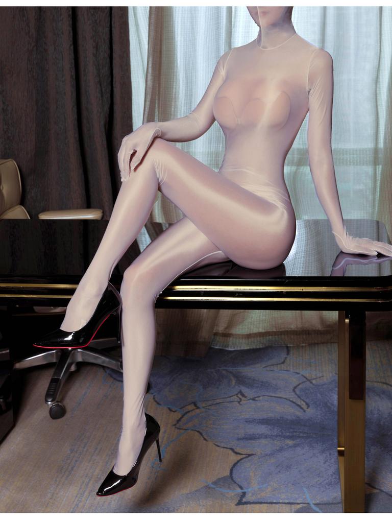Skinnende høyelastiske strømpebukser for kvinner Ultratynn glatt strømpebukse Bodystockings Voksen Cosplay-kostyme Klubbtøy