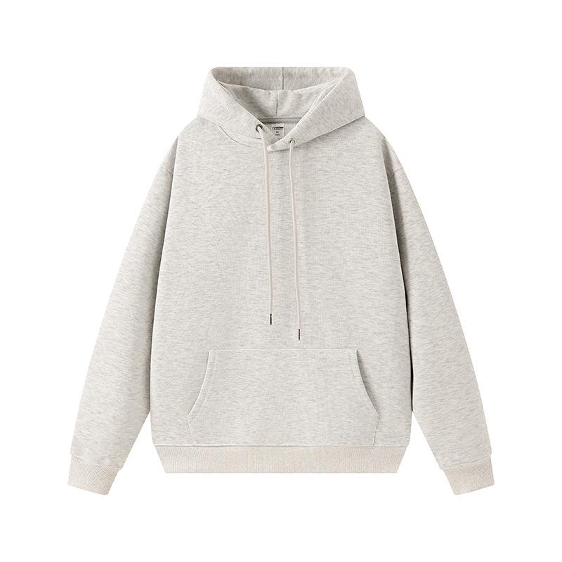 Men's and Women's Warm Cotton Hooded Sweatshirt - Plain Color, Loose Fit, Autumn Winter Style