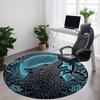 1pc Wolf Moon Office Round Area Rug, Under Office Chairs Bedroom Living Room Home Decor, Room Deco