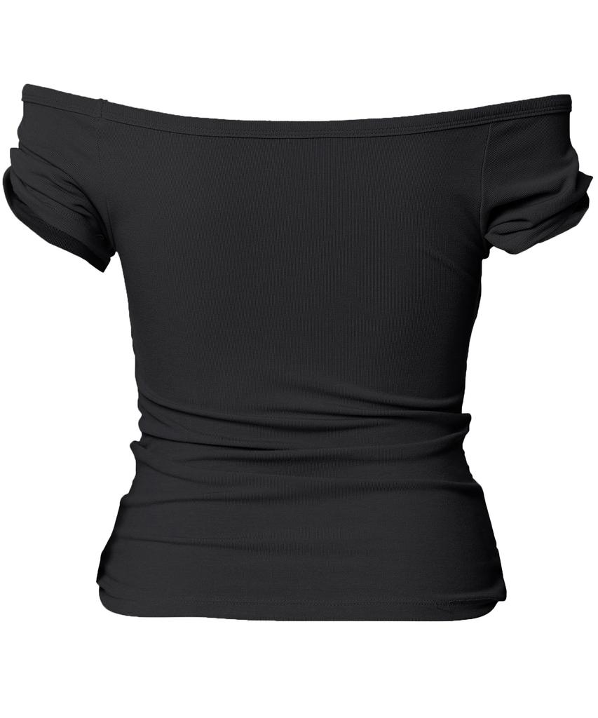 Peulleeoeob Draped Top (Fl-130_Black)